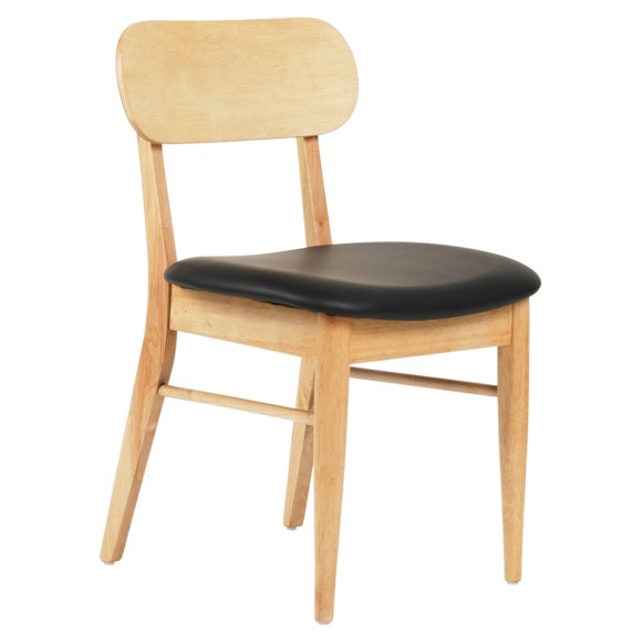 KΑΡΕΚΛΑ ΤΡΑΠΕΖΑΡΙΑΣ FB99945.01 RUBBERWOOD-ΜΑΥΡΟ PU 50x50x80Υεκ. - 2τμχ