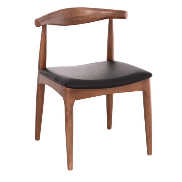 KΑΡΕΚΛΑ ΤΡΑΠΕΖΑΡΙΑΣ FB99947.03 RUBBERWOOD ΚΑΡΥΔΙ-ΜΑΥΡΟ PU 55x51x75Υεκ - 2τμχ