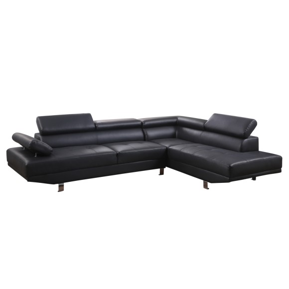 ΚΑΝΑΠΕΣ ΓΩΝΙΑ ΔΕΞΙΑ FB93084.02R ΑΠΟ ΜΑΥΡΟ PU 270x200x87Υ εκ.