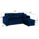 ΚΑΝΑΠΕΣ ΓΩΝΙΑ ΚΡΕΒΑΤΙ ΒΕΛΟΥΔΟ ΜΠΛΕ 224x147x85Υεκ.FB93028.18
