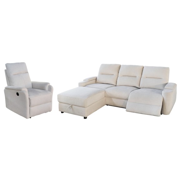 ΣΕΤ ΚΑΝΑΠΕΣ-ΠΟΛΥΘΡΟΝΑ RELAX FB910735.01 ΜΠΕΖ ΥΦΑΣΜΑ-ΗΛΕΚΤΡΙΚΗ ΑΝΑΚΛΙΣΗ [L]