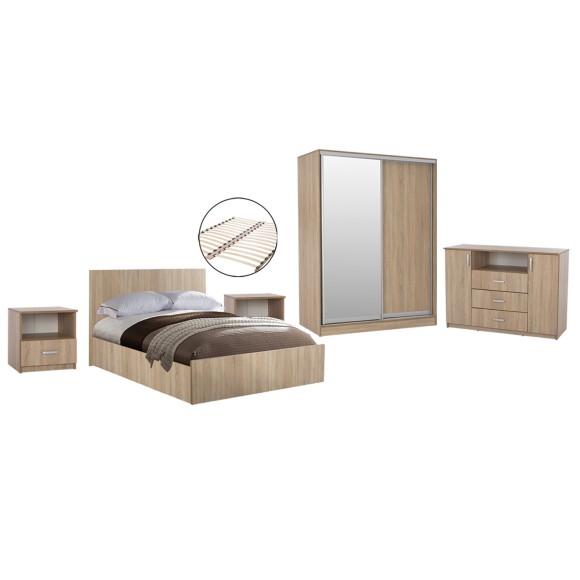 ΣΕΤ ΚΡΕΒΑΤΟΚΑΜΑΡΑΣ 6ΤΜΧ FB911759 ΜΕΛΑΜΙΝΗ SONAMA OAK-ΓΙΑ ΣΤΡΩΜΑ 160x200εκ