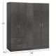 ΝΤΟΥΛΑΠΑ 5ΦΥΛΛΗ FB921234.01 ΜΕΛΑΜΙΝΗ ΧΡΩΜΑ ZEBRANO 150x42.5x181Υεκ