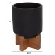 ΣΕΤ 3 ΓΛΑΣΤΡΕΣ ΜΕ TEAK ΒΑΣΕΙΣ FB94685.01 FIBER CEMENT ΣΕ ΜΑΥΡΟ ΧΡΩΜΑ