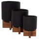 ΣΕΤ 3 ΓΛΑΣΤΡΕΣ ΜΕ TEAK ΒΑΣΕΙΣ FB94685.01 FIBER CEMENT ΣΕ ΜΑΥΡΟ ΧΡΩΜΑ