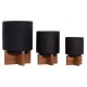 ΣΕΤ 3 ΓΛΑΣΤΡΕΣ ΜΕ TEAK ΒΑΣΕΙΣ FB94685.01 FIBER CEMENT ΣΕ ΜΑΥΡΟ ΧΡΩΜΑ