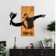 ΔΙΑΚΟΣΜΗΤΙΚΟ ΤΟΙΧΟΥ BANKSY FB94757-ΦΥΛΛΑ ΜΕΤΑΛΛΟΥ ΜΑΥΡΑ-ΞΥΛΟ 69x3(βάθος)x58Υεκ.