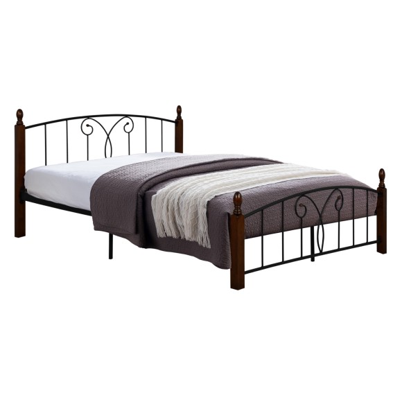 ΚΡΕΒΑΤΙ ΔΙΠΛΟ FB9585 ΓΙΑ ΣΤΡΩΜΑ 150x200 εκ. ΜΕΤΑΛΛΟ RUBBERWOOD