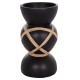 ΔΙΑΚΟΣΜΗΤΙΚΟ ΒΑΖΟ ΔΑΠΕΔΟΥ FB94672.01S TERRACOTTA ΜΑΥΡΟ-RATTAN Φ27.5x50Υ