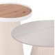 ΣΕΤ 2ΤΜΧ ΤΡΑΠΕΖΙΑ ΣΑΛΟΝΙΟΥ FB921082 MDF ΚΡΕΜ ΚΑΙ ΚΕΡΑΜΙΚΟ TOP Φ80εκ & Φ45εκ