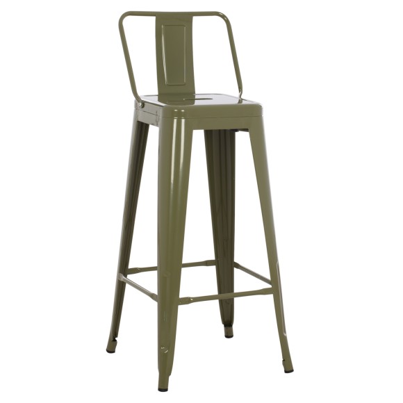 ΣΚΑΜΠΟ BAR ME ΠΛΑΤΗ ΜΕΤΑΛΛΙΚΟ FB98643.43 DARK OLIVE GREEN 42x42x100Υεκ.