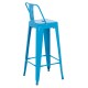 ΣΚΑΜΠΟ BAR ME ΠΛΑΤΗ ΜΕΤΑΛΛΙΚΟ FB98643.48 ΜΠΛΕ 42x42x100Υεκ.