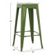 ΣΚΑΜΠΟ ΜΠΑΡ ΜΕΤΑΛΛΙΚΟ FB98642.53 ΣΕ LIGHT OLIVE GREEN 43x43x78Υεκ.