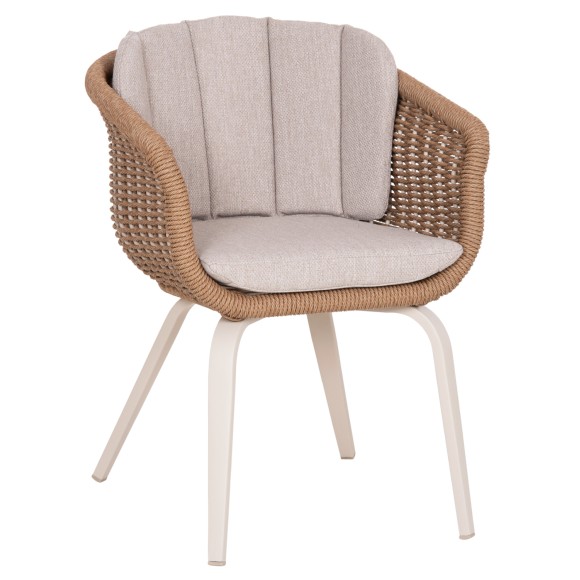 ΠΟΛΥΘΡΟΝΑ FB96559.02 ΑΛΟΥΜΙΝΙΟ & OLEFIN ΜΠΕΖ-TWIST WICKER 60x62x76Yεκ - 2τμχ