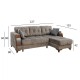 ΓΩΝΙΑΚΟΣ ΚΑΝΑΠΕΣ ΚΡΕΒΑΤΙ ΚΑΦΕ ΓΚΡΙ FB93095 227x155x80 εκ.
