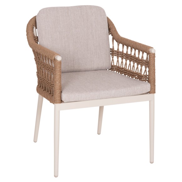ΠΟΛΥΘΡΟΝΑ FB96556.02 ΑΛΟΥΜΙΝΙΟ & OLEFIN ΜΠΕΖ-TWIST WICKER 58x60x80Yεκ - 2τμχ