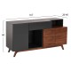 ΜΠΟΥΦΕΣ FB99747 MDF ΜΕ ΚΑΡΥΔΙ & ΣΚΟΥΡΟ ΓΚΡΙ ΚΑΠΛΑΜΑ 167x28-40x80Υεκ.