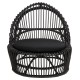 ΠΟΛΥΘΡΟΝΑ FB9840.03 ΦΥΣΙΚΟ RATTAN ΜΕ ΜΑΞΙΛΑΡΙ-ΜΑΥΡΟ 80x97x85Υεκ.