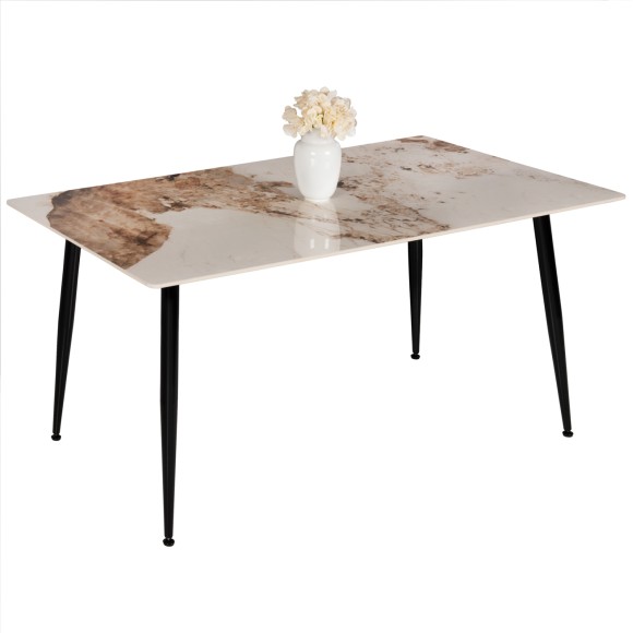 ΤΡΑΠΕΖΙ ΤΡΑΠΕΖΑΡΙΑΣ SINTERED STONE FB98588.03 BROWN-WHITE MARBLE 160x90x76Y εκ.