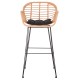 ΣΚΑΜΠΟ ΜΠΑΡ ΨΗΛΟ FB95640.11 ΜΠΕΖ P.E. RATTAN-ΜΑΥΡΟ ΜΕΤΑΛΛΟ 54x55x108Υεκ.