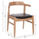 ΠΟΛΥΘΡΟΝΑ FB99946.01 RUBBERWOOD ΣΕ LIGHT OAK & PU ΣΕ ΜΑΥΡΟ 57x53x72Υεκ - 2τμχ