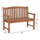 ΠΑΓΚΑΚΙ ΚΗΠΟΥ 2ΘΕΣΙΟ FB96651 ΞΥΛΟ TEAK--ΦΥΣΙΚΟ 120x60x95Υεκ.