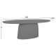 ΤΡΑΠΕΖΙ ΤΡΑΠΕΖΑΡΙΑΣ ΟΒΑΛ FB96577.01 ΓΚΡΙ FIBER CEMENT 240x100x75Υεκ.