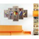 ΠΙΝΑΚΑΣ ΠΕΝΤΑΠΤΥΧΟ MDF COLORFUL ZEBRAS 82Χ56x3 FB97207.03
