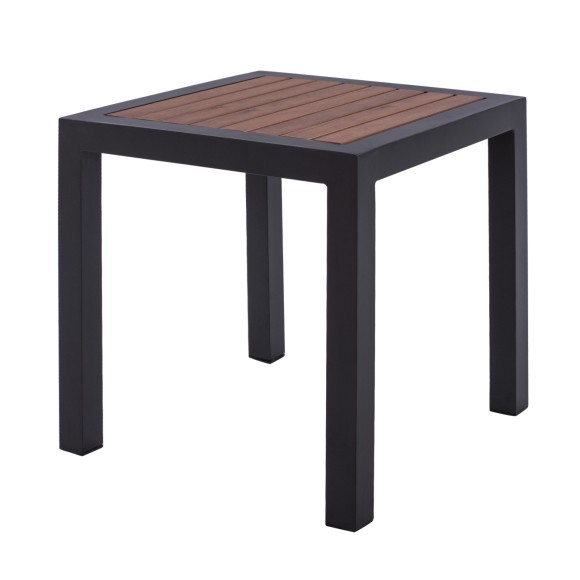 ΤΡΑΠΕΖΙ ΑΛΟΥΜΙΝΙΟΥ FB95403.02 ΓΚΡΙ ΜΕ POLYWOOD 45Χ45X45,5Y εκ.