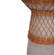 ΒΟΗΘΗΤΙΚΟ ΤΡΑΠΕΖΙ ΣΤΡΟΓΓΥΛΟ DELIA FB918167.03 FIBER CEMENT ΓΚΡΙ & RATTAN Φ40x45Υεκ