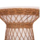 ΒΟΗΘΗΤΙΚΟ ΤΡΑΠΕΖΙ ΣΤΡΟΓΓΥΛΟ FB918167.02 FIBER CEMENT ΛΕΥΚΟ & RATTAN Φ40x45Υεκ