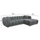 ΚΑΝΑΠΕΣ ΓΩΝΙΑ (ΔΕΞΙΑ) FB93326.01R ΓΚΡΙ ΥΦΑΣΜΑ 280x89-165(η γωνία)x70Υεκ