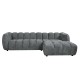 ΚΑΝΑΠΕΣ ΓΩΝΙΑ (ΔΕΞΙΑ) FB93326.01R ΓΚΡΙ ΥΦΑΣΜΑ 280x89-165(η γωνία)x70Υεκ