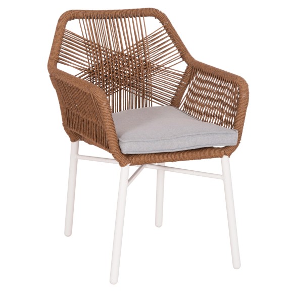 ΠΟΛΥΘΡΟΝΑ FB96048.11 ΑΛΟΥΜΙΝΙΟ ΛΕΥΚΟ-P.E. RATTAN ΜΠΕΖ 59x63x81Υεκ