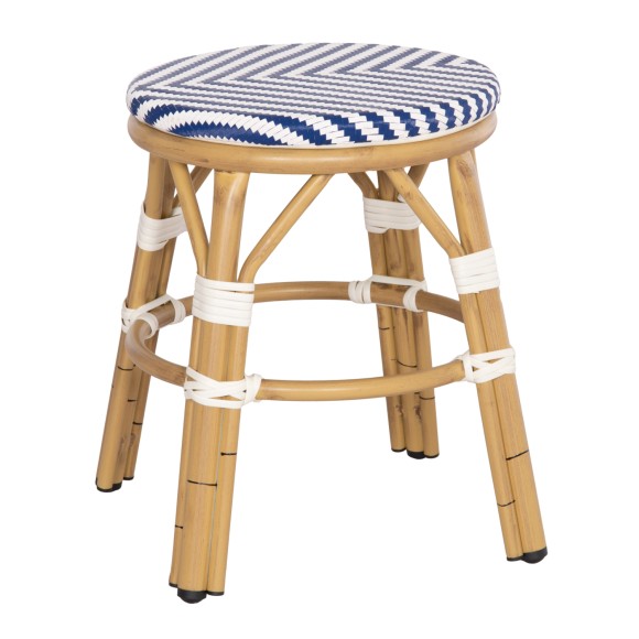 ΣΚΑΜΠΟ ΑΛΟΥΜΙΝΙΟΥ FB96285.05 BAMBOO LOOK-TEXTILENE ΛΕΥΚΟ-ΜΠΛΕ Φ36x46Υεκ.