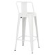 ΣΚΑΜΠΟ BAR ME ΠΛΑΤΗ ΜΕΤΑΛΛΙΚΟ FB98643.41 ΛΕΥΚΟ ΜΑΤ 42x42x100Υεκ.