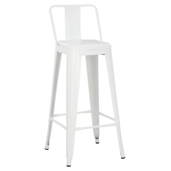 ΣΚΑΜΠΟ BAR ME ΠΛΑΤΗ ΜΕΤΑΛΛΙΚΟ FB98643.41 ΛΕΥΚΟ ΜΑΤ 42x42x100Υεκ.