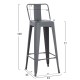 ΣΚΑΜΠΟ BAR ME ΠΛΑΤΗ ΜΕΤΑΛΛΙΚΟ FB98643.50 ΓΚΡΙ 42x42x100Υεκ.
