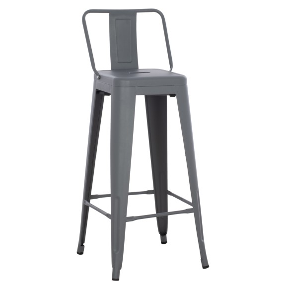 ΣΚΑΜΠΟ BAR ME ΠΛΑΤΗ ΜΕΤΑΛΛΙΚΟ FB98643.50 ΓΚΡΙ 42x42x100Υεκ.