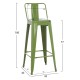 ΣΚΑΜΠΟ BAR ME ΠΛΑΤΗ ΜΕΤΑΛΛΙΚΟ FB98643.53 LIGHT OLIVE GREEN 42x42x100Υεκ.