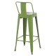ΣΚΑΜΠΟ BAR ME ΠΛΑΤΗ ΜΕΤΑΛΛΙΚΟ FB98643.53 LIGHT OLIVE GREEN 42x42x100Υεκ.