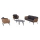 ΣΕΤ ΣΑΛΟΝΙ 5ΤΜΧ FB96555.01 ΓΚΡΙ ΑΛΟΥΜΙΝΙΟ & OLEFIN--TWIST WICKER ΣΕ ΦΥΣΙΚΟ