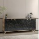 ΜΠΟΥΦΕΣ ΜΕΛΑΜΙΝΗΣ FB99045.01 NATURAL WOOD - ΜΑΥΡΟ ΜΑΡΜΑΡΟ 180x41x77,8Y εκ.