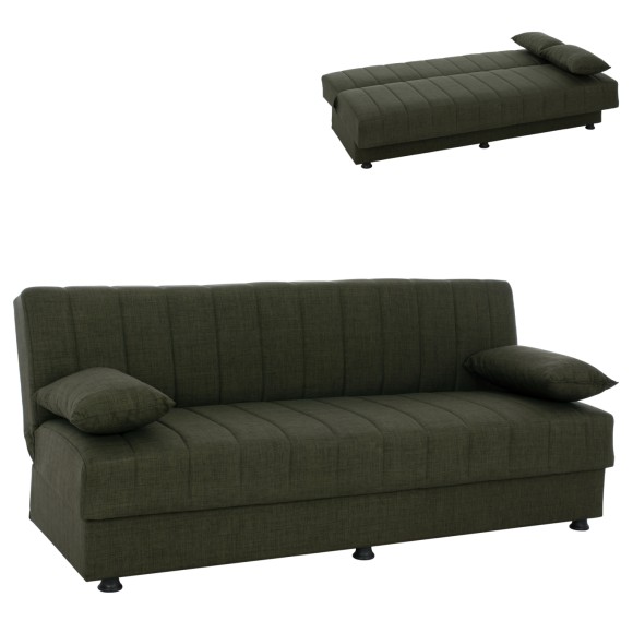 ΚΑΝΑΠΕΣ ΚΡΕΒΑΤΙ ANDRI ΤΡΙΘΕΣΙΟΣ DARK OLIVE FB93239.05 180x72x77 εκ.