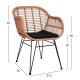 ΣΕΤ 3ΤΜΧ WICKER ΜΕ ΤΡΑΠΕΖΙ 80X80Χ78Υ ΜΠΕΖ & ΜΑΥΡΟ ΧΡΩΜΑ FB910483