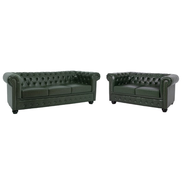 ΣΕΤ ΚΑΝΑΠΕΣ 2ΘΕΣΙΟΣ & 3ΘΕΣΙΟΣ FB910911.08 PU ΔΕΡΜΑ Τ.CHESTERFIELD ΚΥΠΑΡΙΣΣΙ