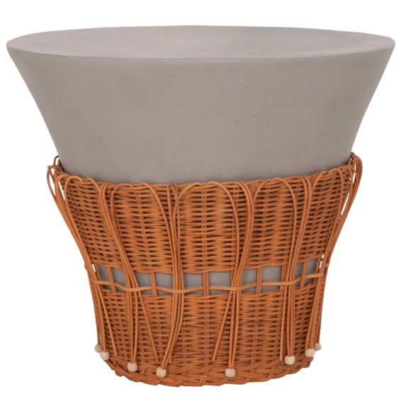 ΤΡΑΠΕΖΙ ΣΑΛΟΝΙΟΥ FB918164.03L FIBER CEMENT ΓΚΡΙ-ΦΥΣΙΚΟ RATTAN--Φ55x45Υεκ