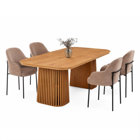 ΣΕΤ ΤΡΑΠΕΖΑΡΙΑΣ 5ΤΜΧ ΕΠΕΚΤΕΙΝΟΜΕΝΟ FB912105.02 MDF--ΥΦΑΣΜΑ ΜΠΕΖ