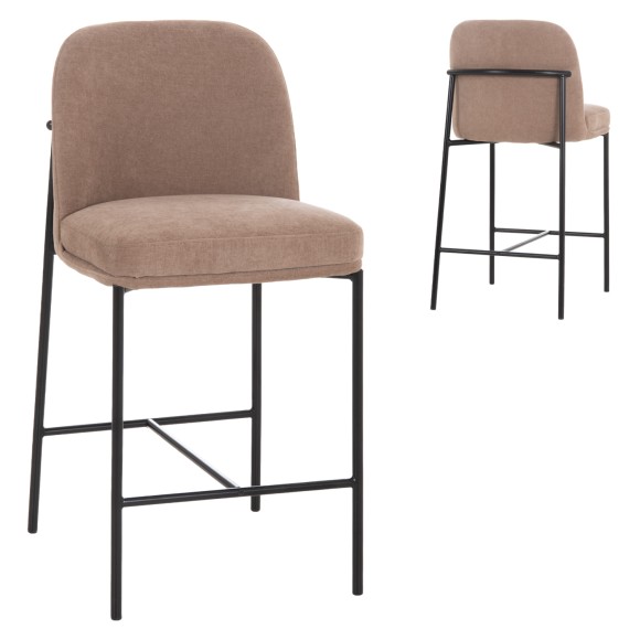 ΣΚΑΜΠΟ ΜΠΑΡ ΜΕΣ.ΥΨΟΥΣ FB918427.02 TAUPE ΥΦΑΣΜΑ-ΜΕΤΑΛ.ΜΑΥΡΟΣ ΣΚΕΛΕΤΟΣ 45x55x92Υεκ - 2τμχ