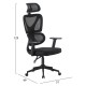 ΚΑΡΕΚΛΑ ΓΡΑΦΕΙΟΥ FB91218.01 ΜΑΥΡO MESH--ΒΑΣΗ PP 51x49x121-129Υεκ